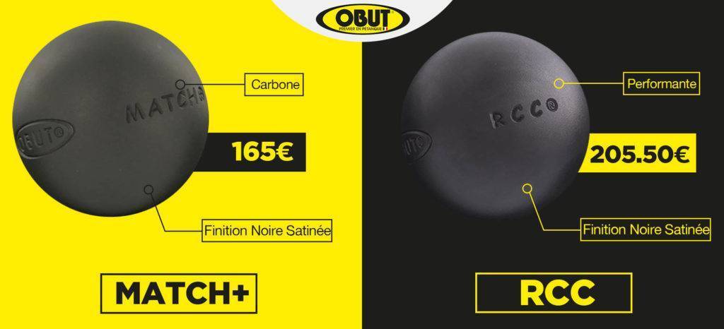 Différences entre les boules Obut Match+ et RCC