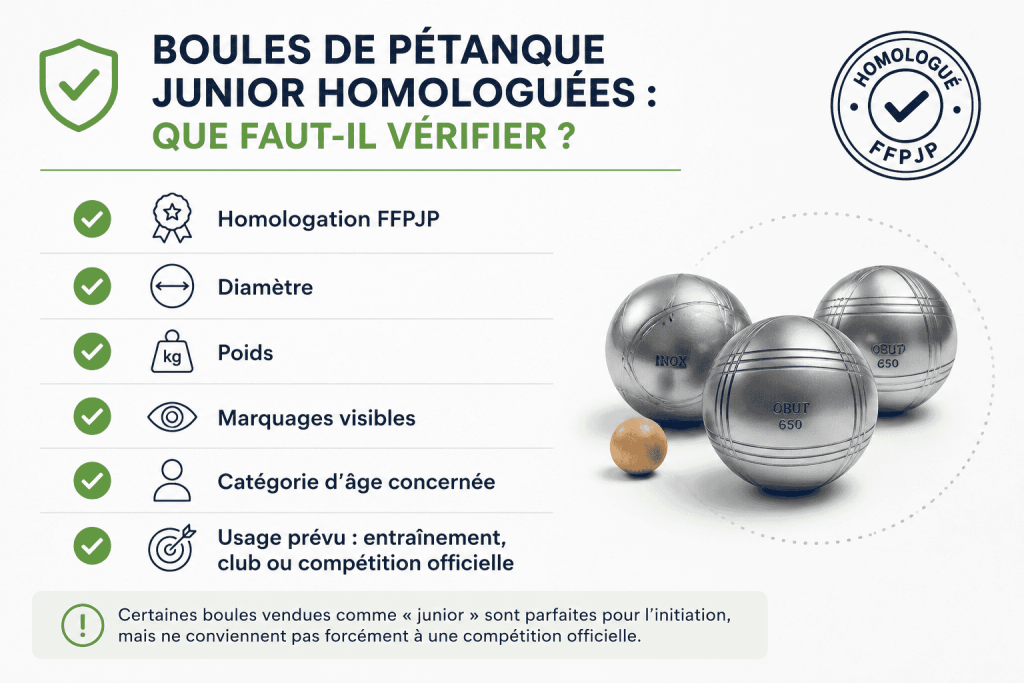 que faut il vérifier sur une boule de pétanque compétition junior