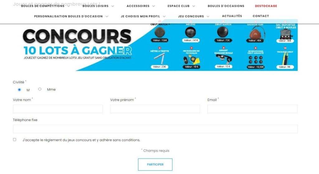 La fin du jeu concours de Pétanque Web pour le mois de Juillet