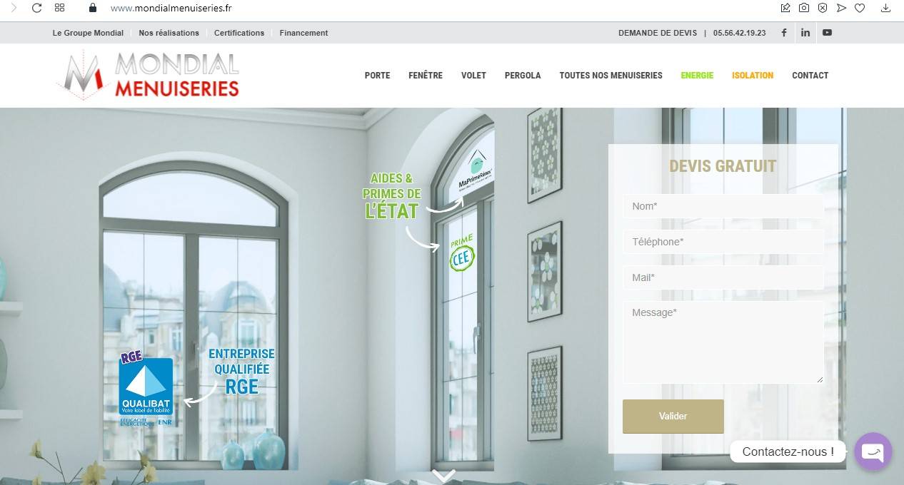 Mondial menuiseries remplacement fenêtre bordeaux