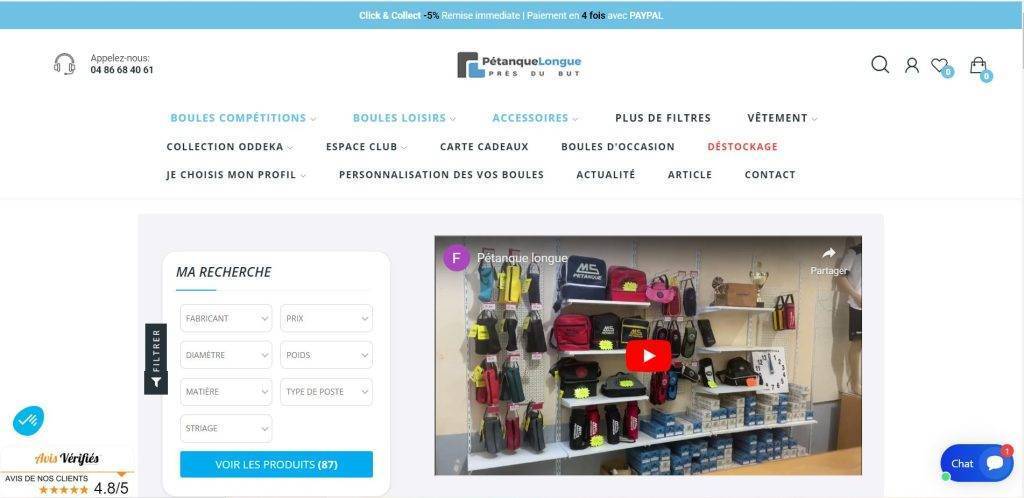 les facilités de paiement chez Pétanque Longue