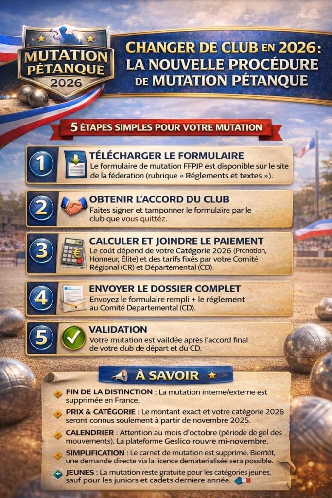 intention de mutation - comment changer de club de pétanque en 2026