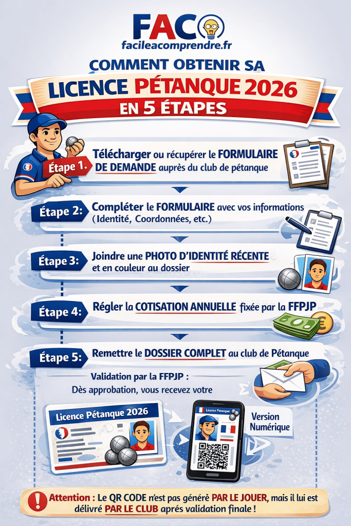 Obtenir licence pétanque 2026 en 5 étapes