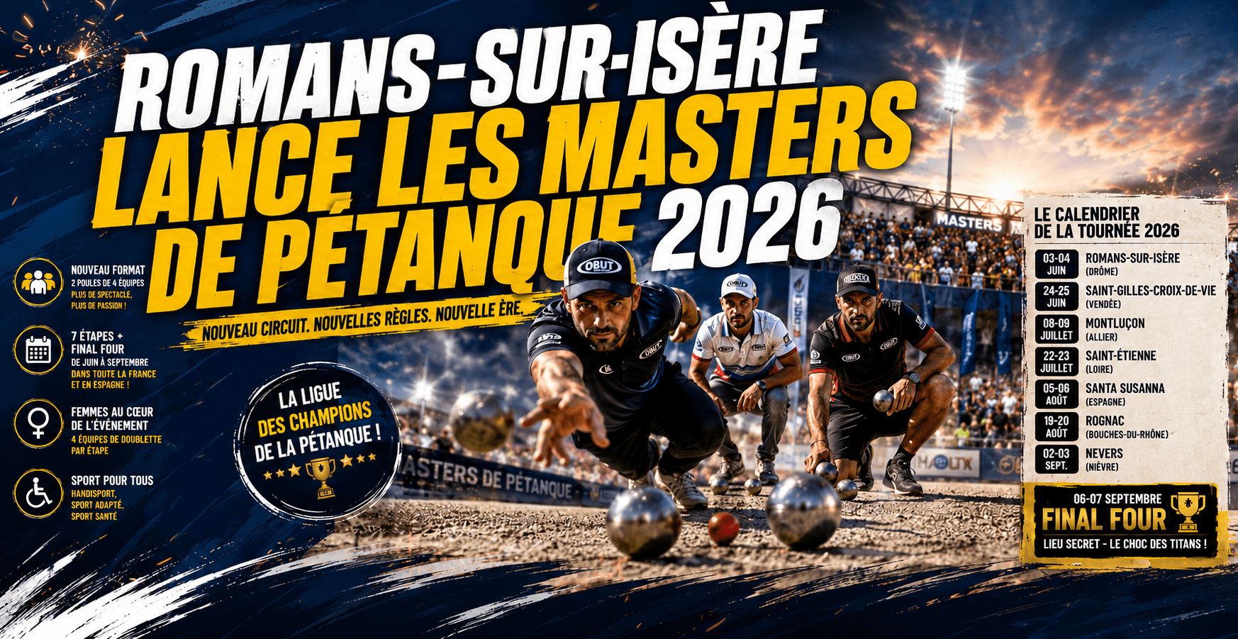 Romans-sur-Isère lance les Masters de Pétanque 2026